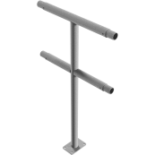 Protective railing | Steel tube  48 mm | Fixed postto be fixed by plugs | Middle post | hot-dip galvanized